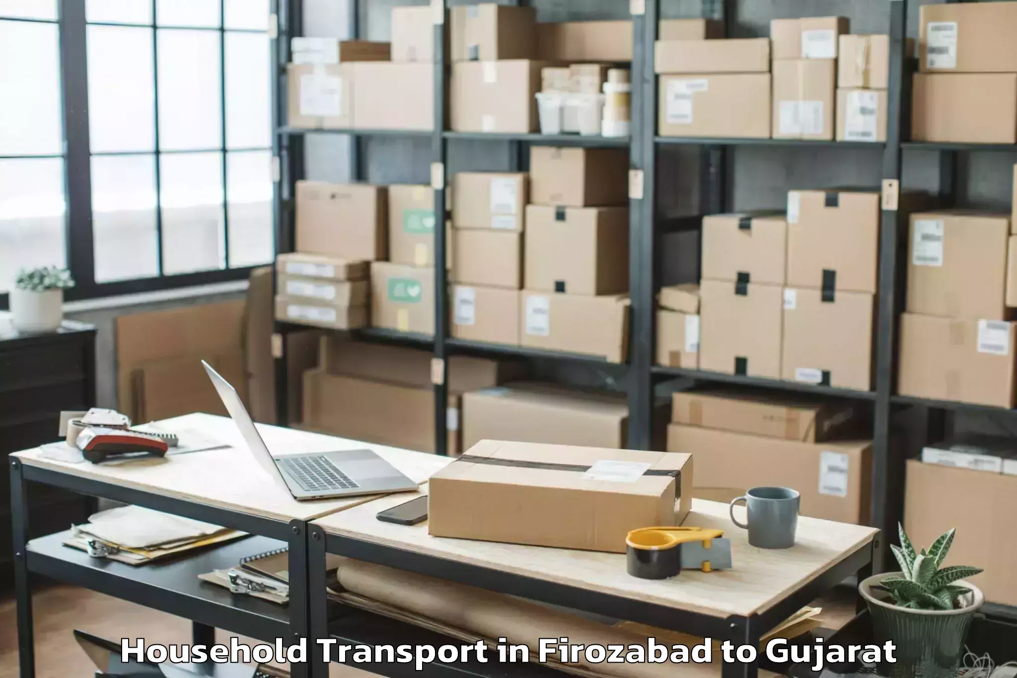 Firozabad to Gsfc University Vadodara Household Transport Booking